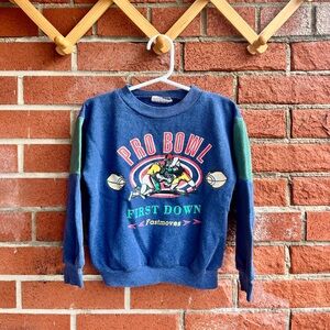 Vintage Toddler Single Stitch Crewneck Colour-block Sweatshirt - Football Themed